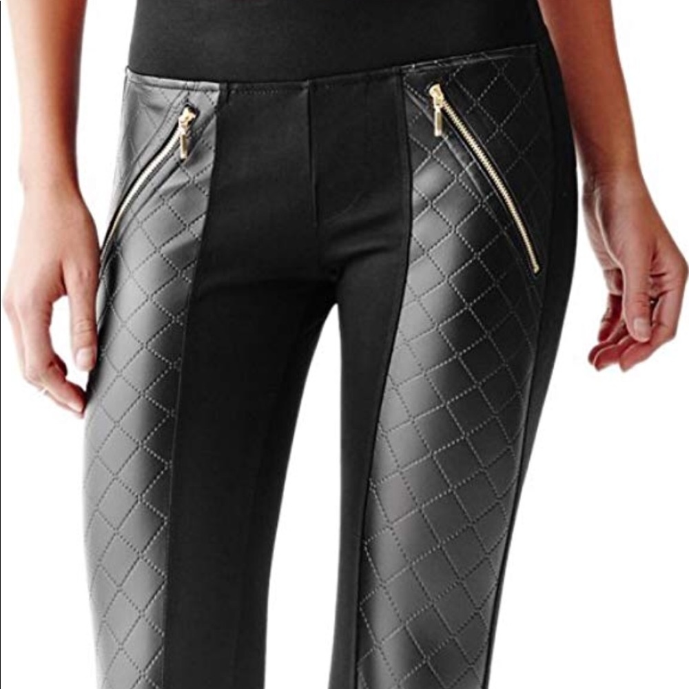 GUESS faux leather quilted zip leggings limited - Picture 3 of 8